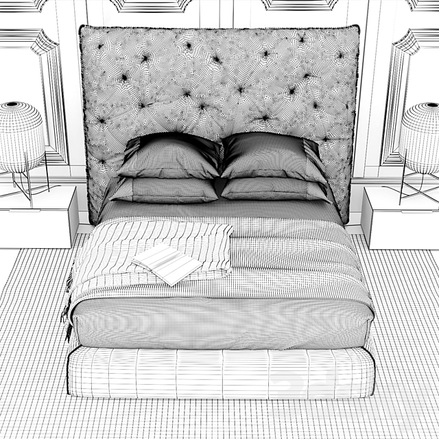 Bed Pianca Impunto 3DSMax File - thumbnail 3