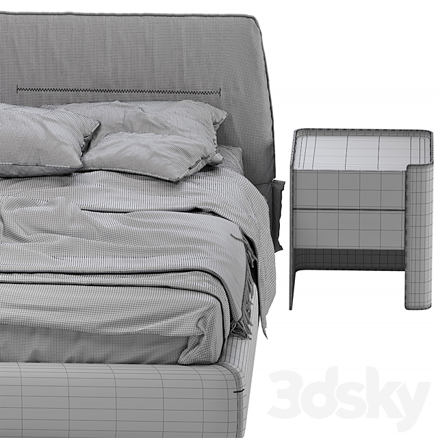 Bed poliform jacqueline 3DSMax File - thumbnail 3