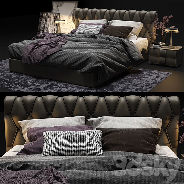 Bed Poltrona Frau Bluemoon 3DSMax File - thumbnail 2