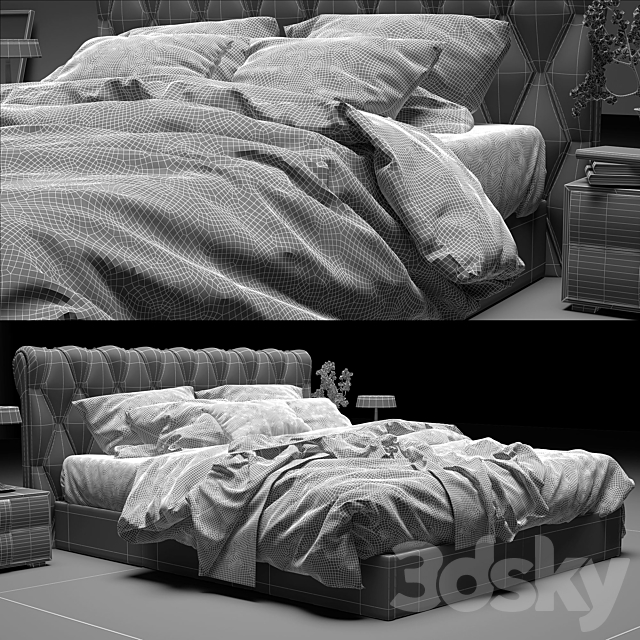 Bed Poltrona Frau Bluemoon 3DSMax File - thumbnail 3