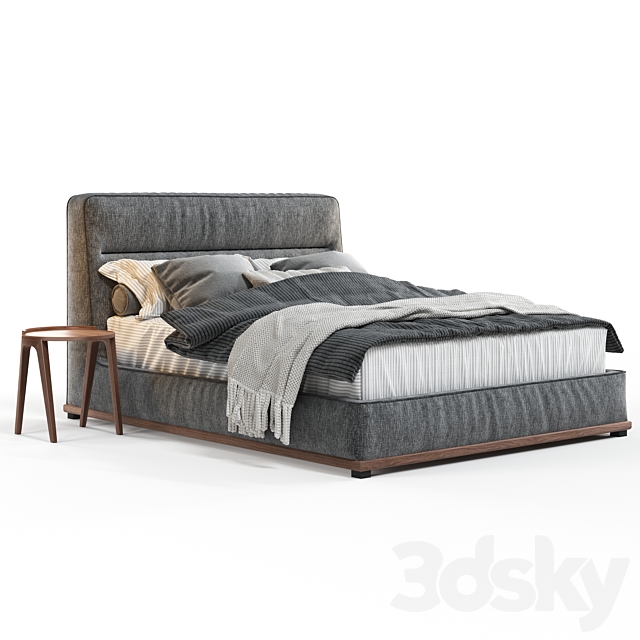 Bed Porada KIRK BED with round tables Porada Deck 3DS Max Model - thumbnail 3