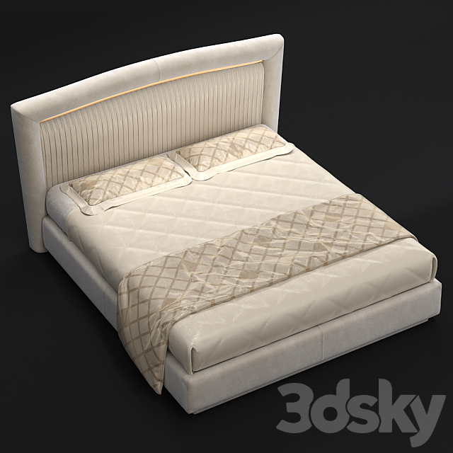 Bed Portofino Plissè and couch RICHARD 3DS Max Model - thumbnail 2