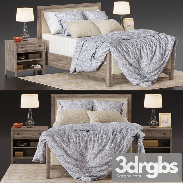 Bed Potterybarn Toulouse Wood 3dsmax Download - thumbnail 1