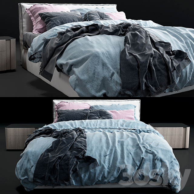 Bed Powell Bed.94 Minotti 3DSMax File - thumbnail 1