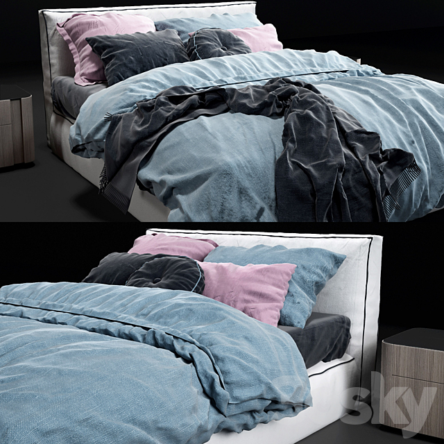 Bed Powell Bed.94 Minotti 3DSMax File - thumbnail 2