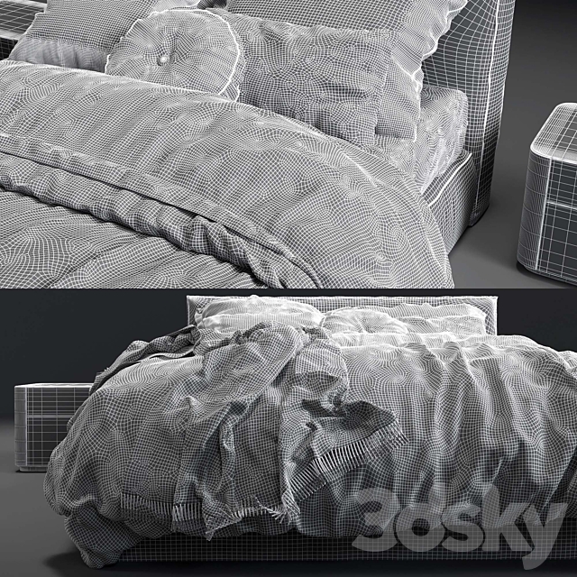 Bed Powell Bed.94 Minotti 3DSMax File - thumbnail 3