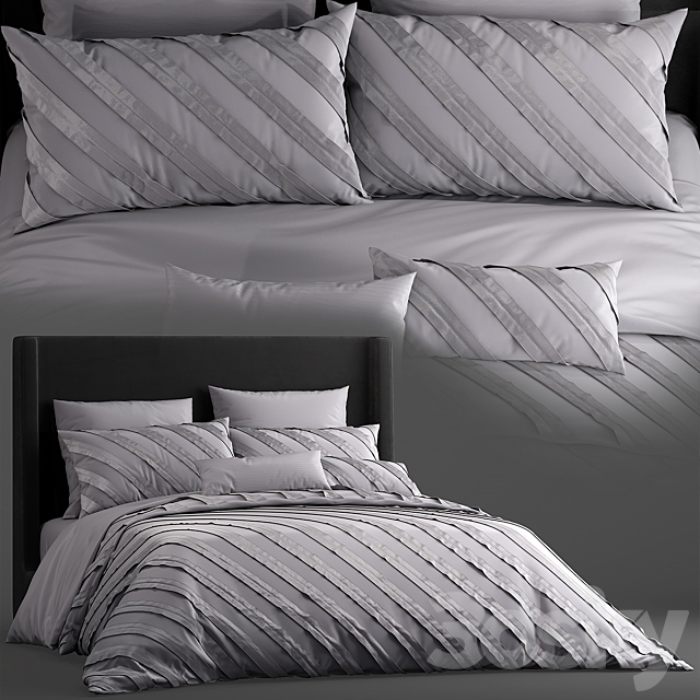 Bed Remington 3 Piece Duvet Cover set 3DSMax File - thumbnail 1