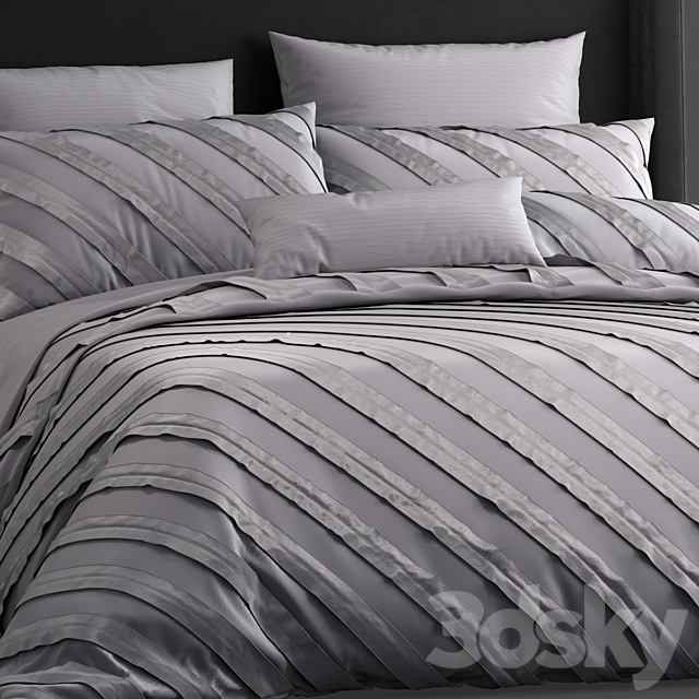 Bed Remington 3 Piece Duvet Cover set 3DSMax File - thumbnail 2