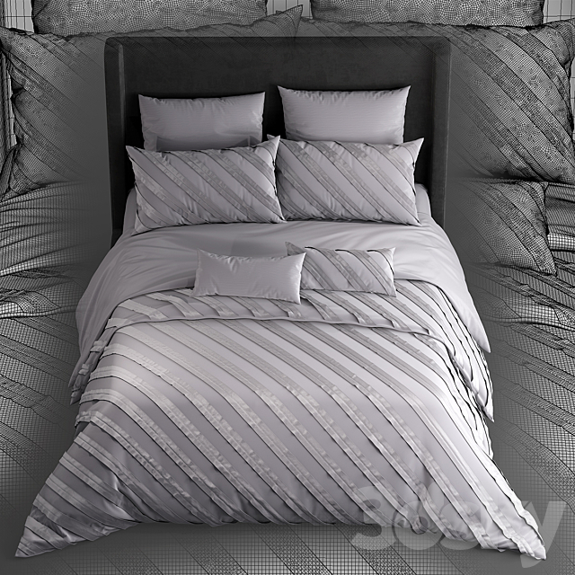 Bed Remington 3 Piece Duvet Cover set 3DSMax File - thumbnail 3