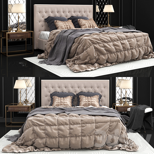 Bed Restoration Hardware Adler 3DSMax File - thumbnail 1