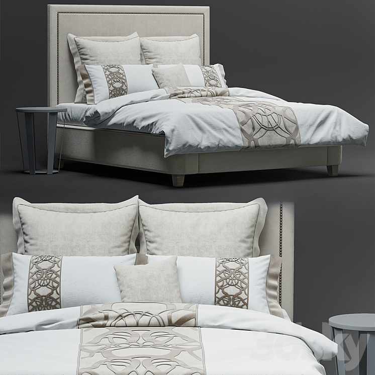 bed RH WALLACE FABRIC BED 3DS Max - thumbnail 1