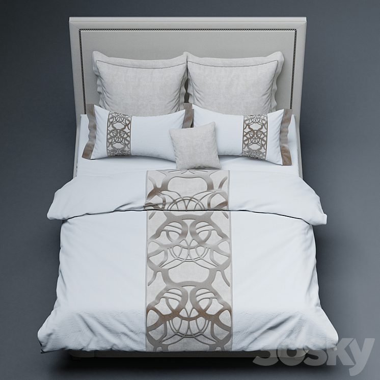 bed RH WALLACE FABRIC BED 3DS Max - thumbnail 2