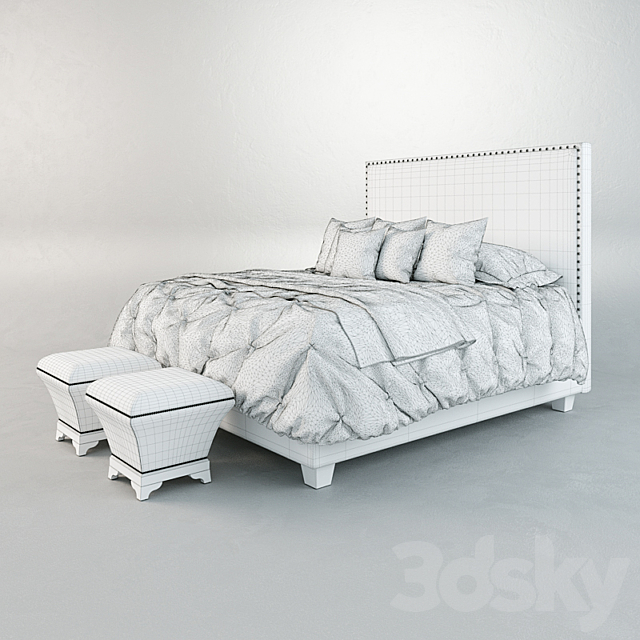 Bed Roy Bosh “Camelot” + pouf “M-Style” 3DSMax File - thumbnail 3