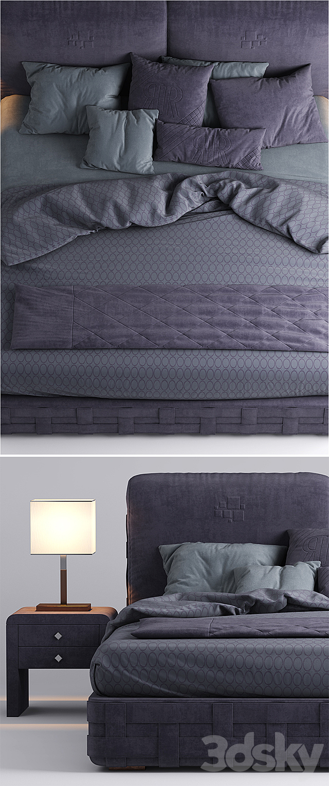 Bed rugiano braid bed 3DSMax File - thumbnail 2