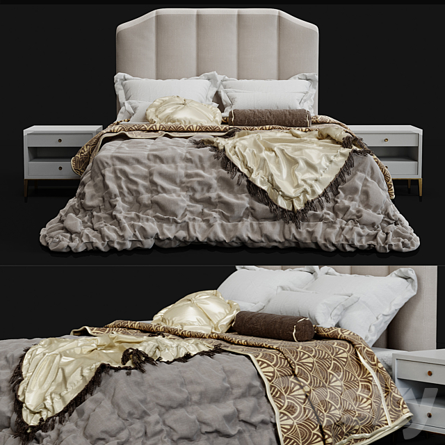 Bed Sabine Restoration Hardware 3DSMax File - thumbnail 2