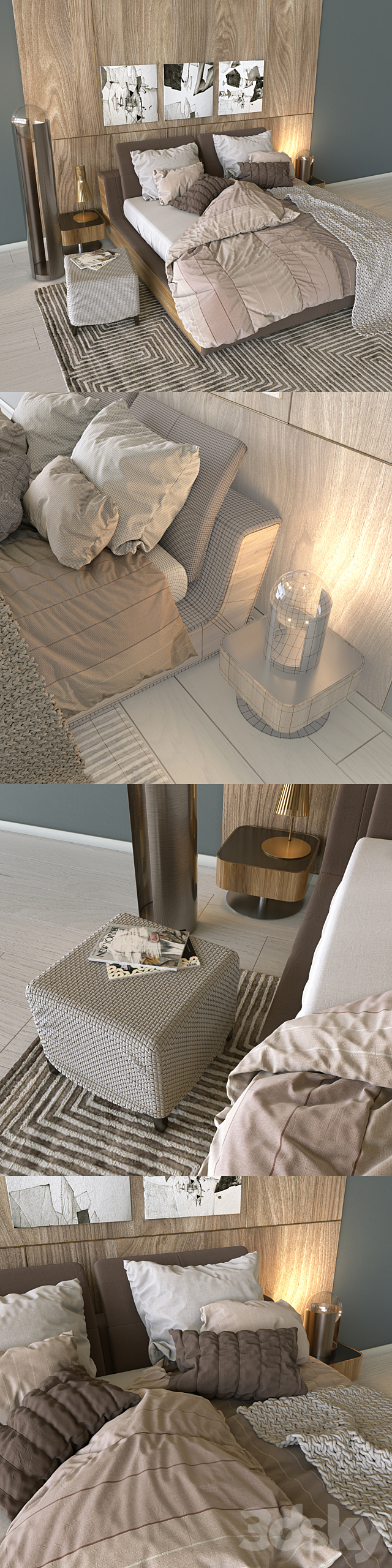 Bed Sama Flou 3DSMax File - thumbnail 3