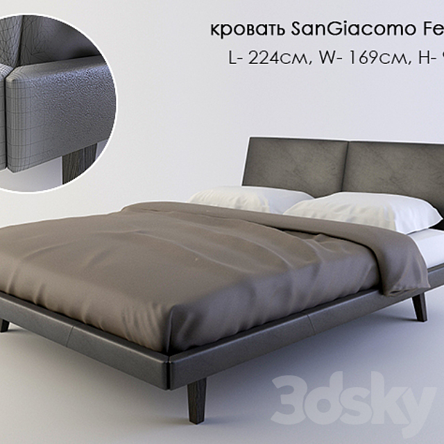 bed SanGiacomo Febo 3.0 3DS Max Model - thumbnail 2