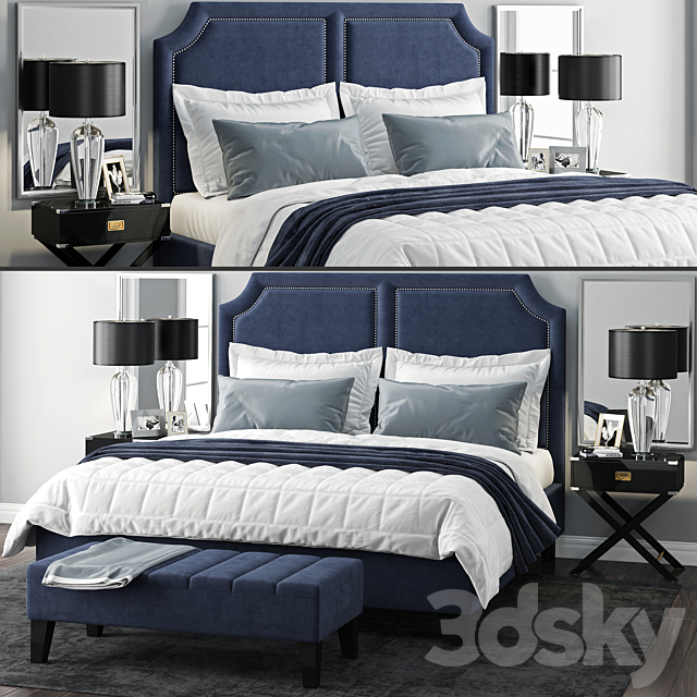 Bed Sanibel Queen Upholstered 3DSMax File - thumbnail 1