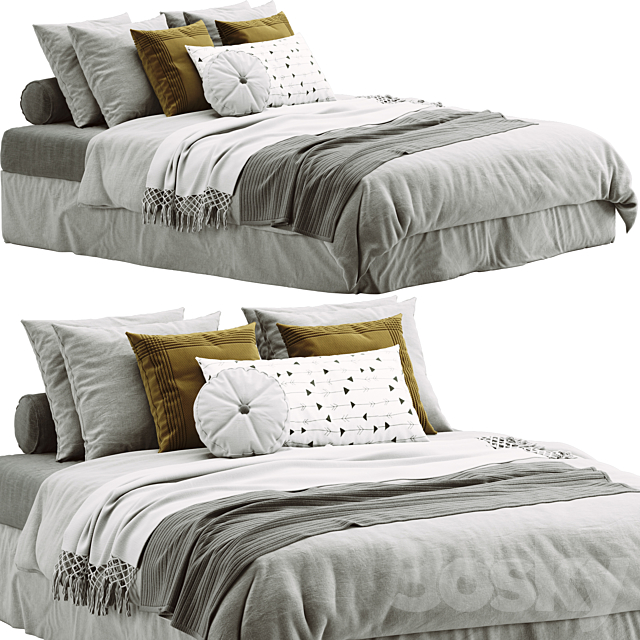 Bed scandinavian 02 3DSMax File - thumbnail 1