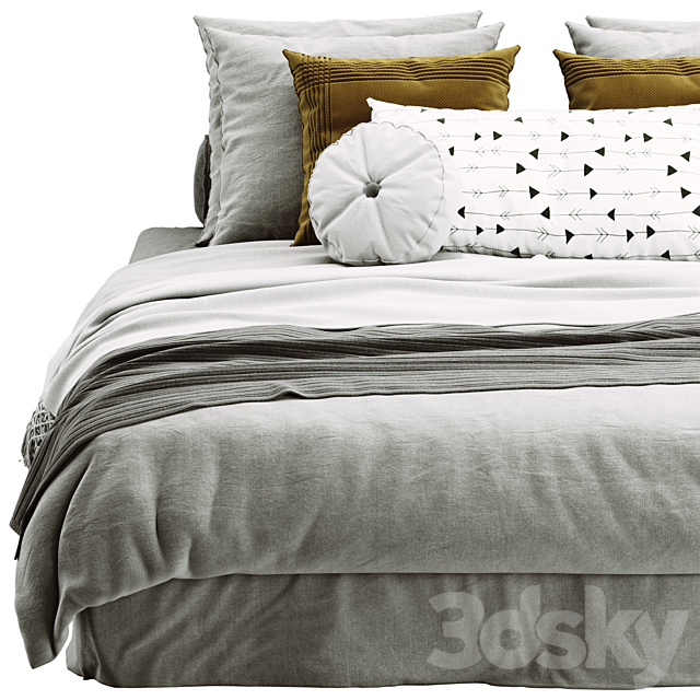 Bed scandinavian 02 3DSMax File - thumbnail 4