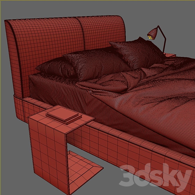 Bed Sebastian by Chaarme Letti 3DSMax File - thumbnail 3