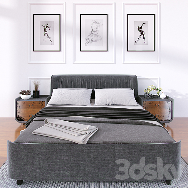 Bed set 3DSMax File - thumbnail 1