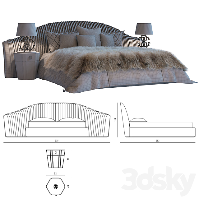 Bed “Sharpei” Roberto Cavalli 3DSMax File - thumbnail 3