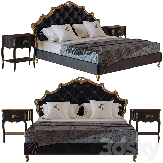 Bed – Sissi capitonne – Cantori 3DSMax File - thumbnail 1