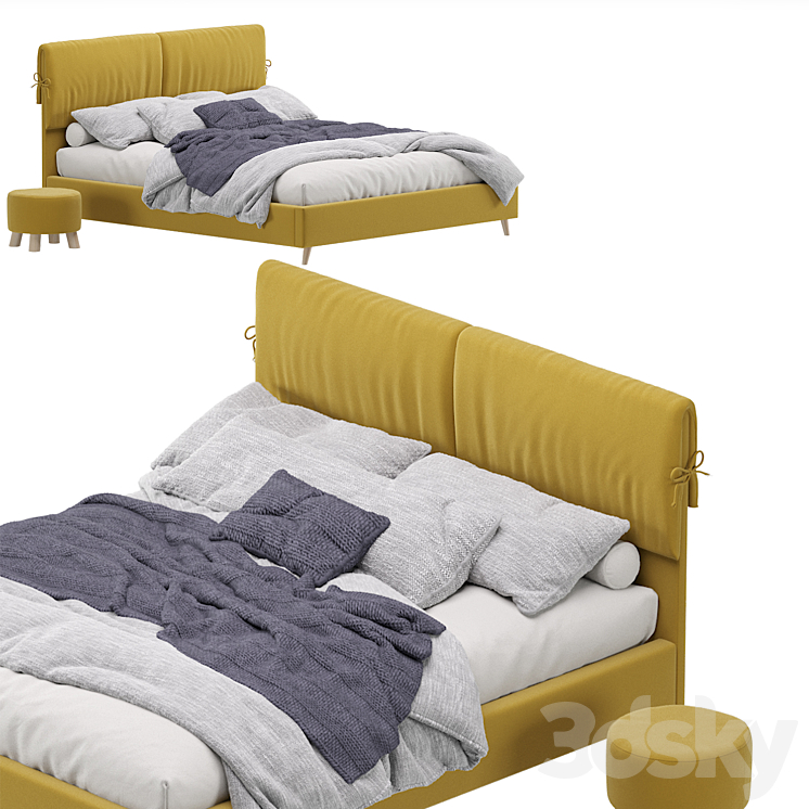 Bed Siteno Minced 160 Barhat Beige by Divan.ru \/ Bed Siteno 3DS Max Model - thumbnail 2