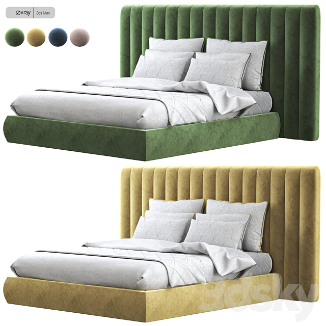 Bed softy modern design 3DSMax File - thumbnail 1