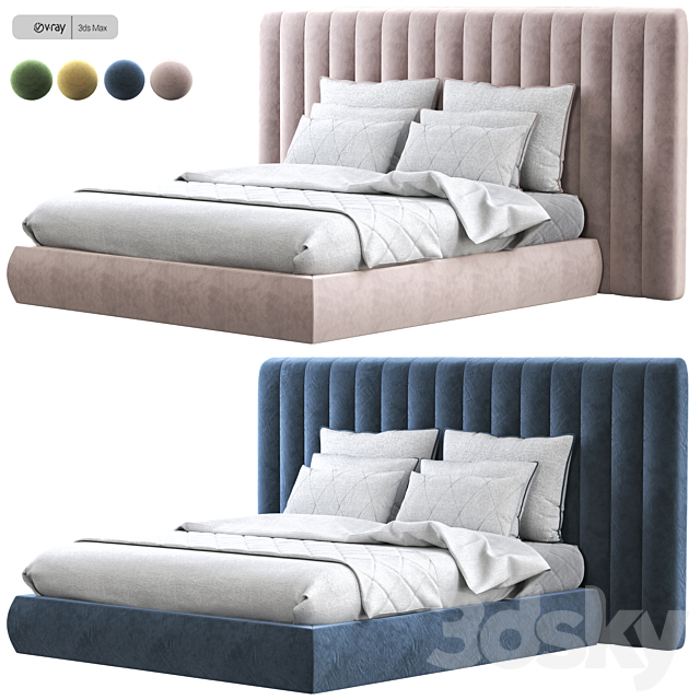 Bed softy modern design 3DSMax File - thumbnail 2