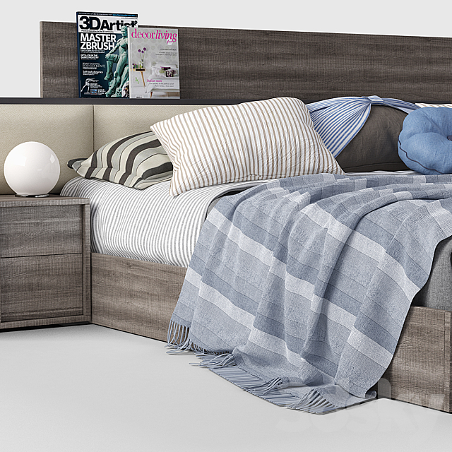 bed Status Futura Gray 3DS Max Model - thumbnail 2