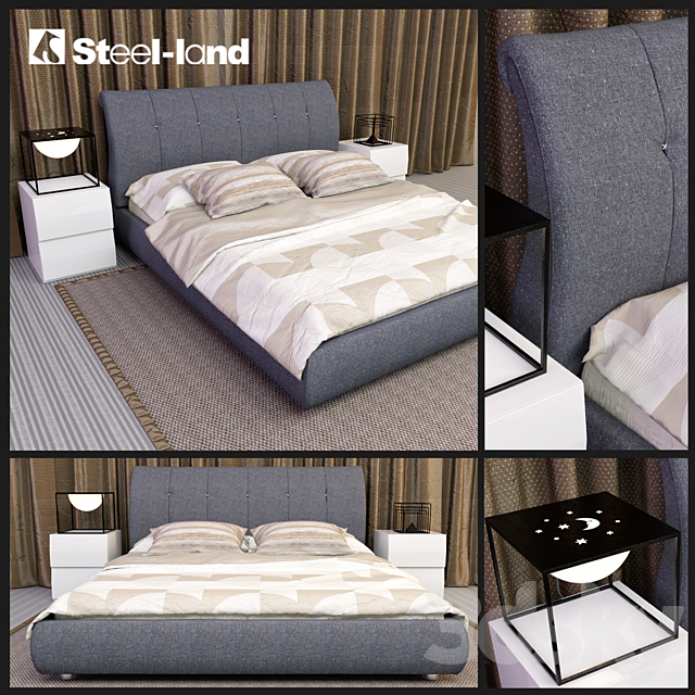 Bed Steel-Land AP-P155 3DSMax File - thumbnail 1