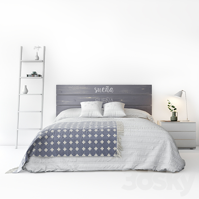 Bed Sueña cabecero Bed set 3DSMax File - thumbnail 1