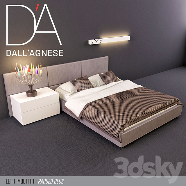 Bed Teenager Dallagnese Square and Sommier 3DSMax File - thumbnail 1