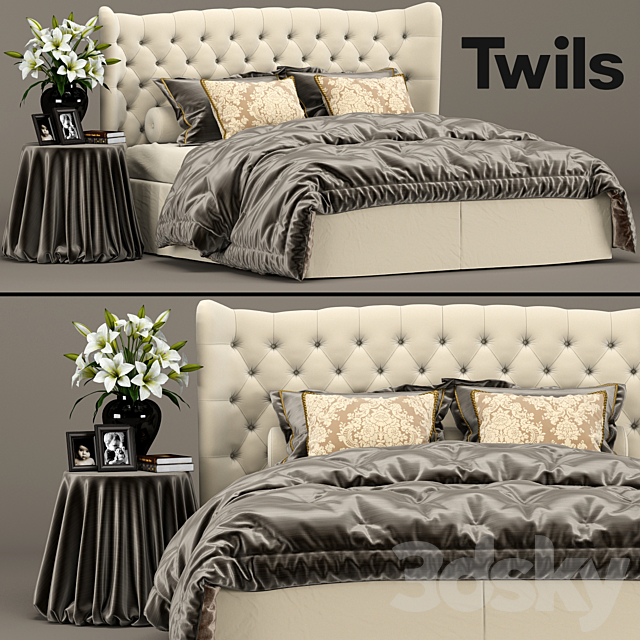 Bed Tommy Capitonne. Twils 3DSMax File - thumbnail 1