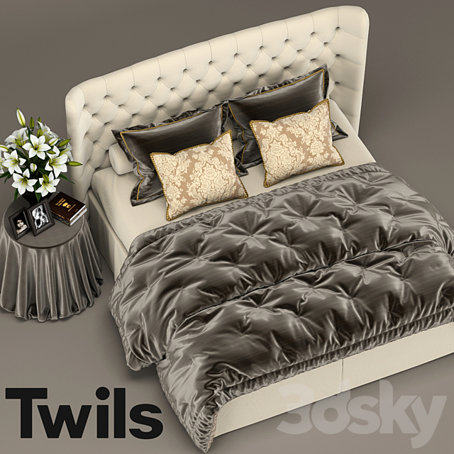 Bed Tommy Capitonne. Twils 3DSMax File - thumbnail 3