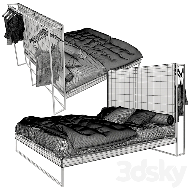 Bed Twils Frame 3DS Max Model - thumbnail 2