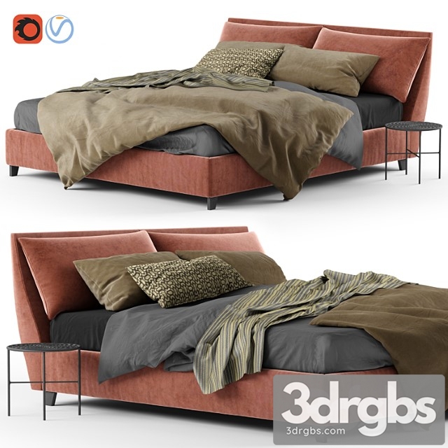 Bed twils lounnge attico 2 3dsmax Download - thumbnail 1