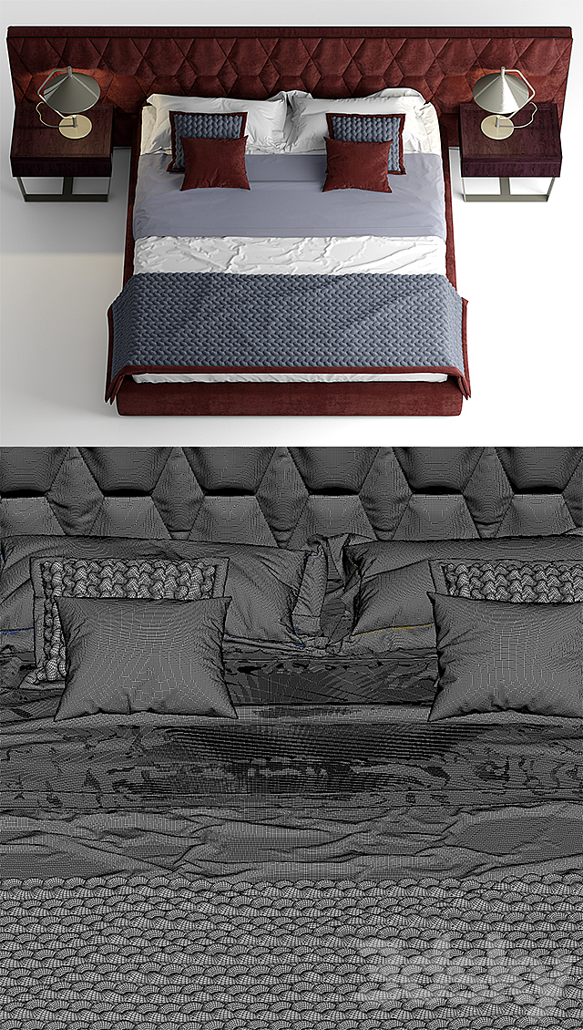 Bed ulivi cesar bed 3DSMax File - thumbnail 3