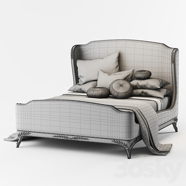 Bed US Cali King Jonathan Charles Fine Furniture Versailles 494 762-W1-F9 3DS Max Model - thumbnail 2