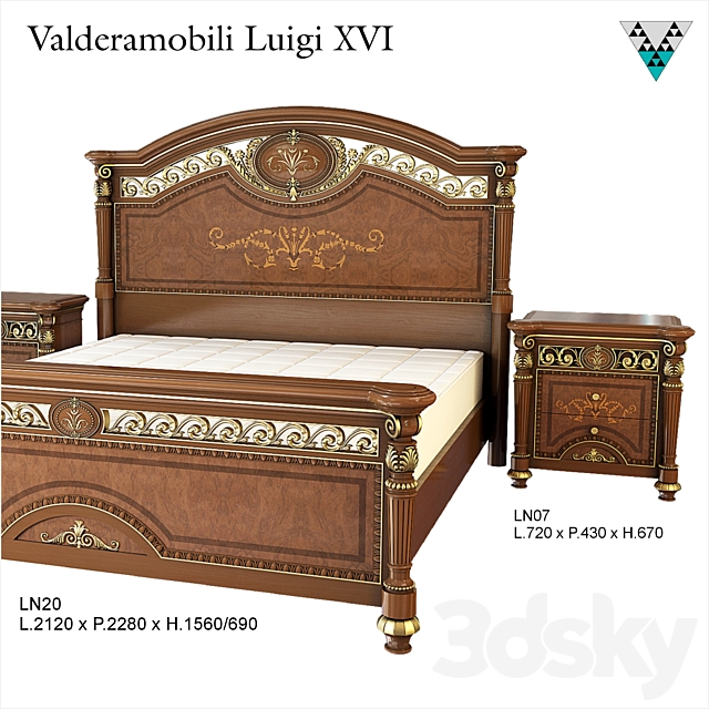 Bed Valderamobili Luigi XVI 3DSMax File - thumbnail 1