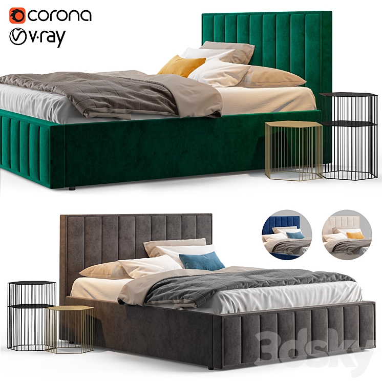 Bed Vienna Hoff 3DS Max - thumbnail 1