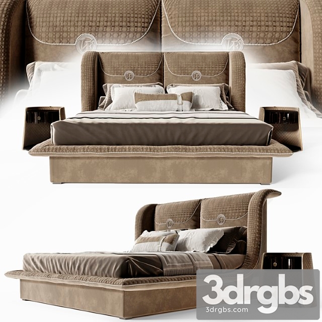 Bed vittoria frigerio appiani bedside table contarini 2 3dsmax Download - thumbnail 1