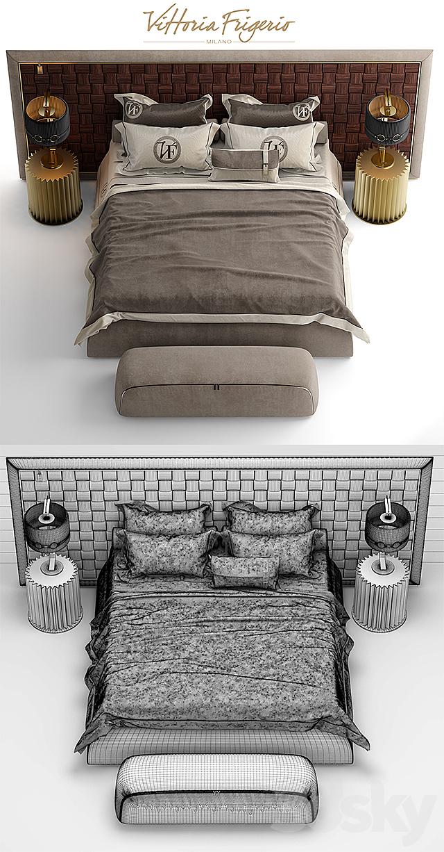 Bed vittoria frigerio DURINI 3DSMax File - thumbnail 3