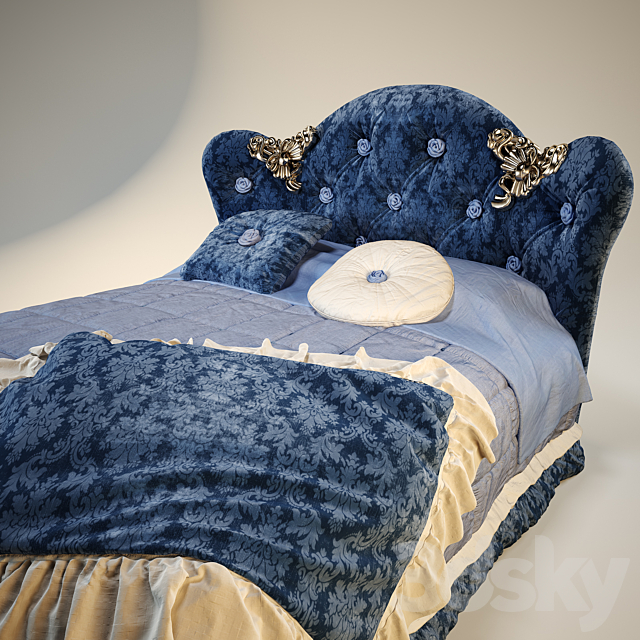 Bed VOLPI Mafalda With Ottoman 3DS Max Model - thumbnail 3