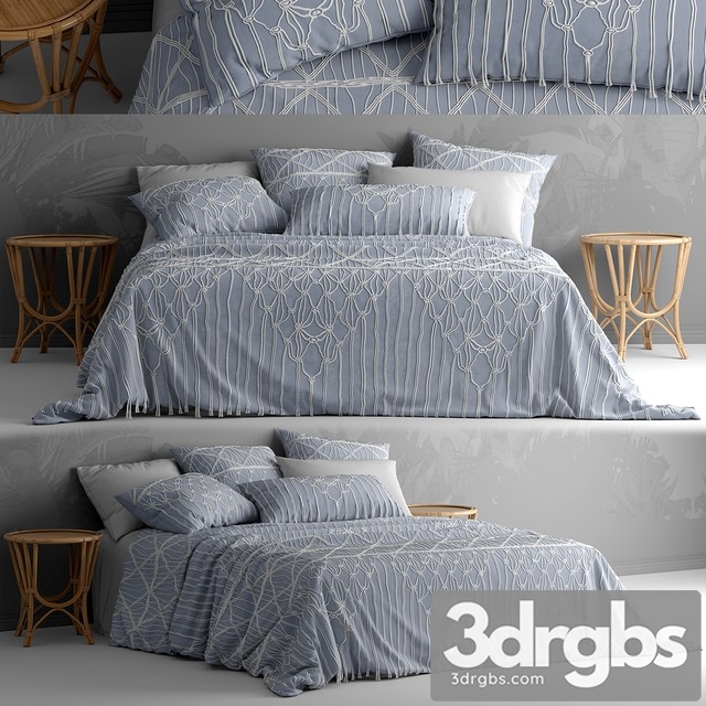 Bed with Bedding Adairs Australia 3dsmax Download - thumbnail 1