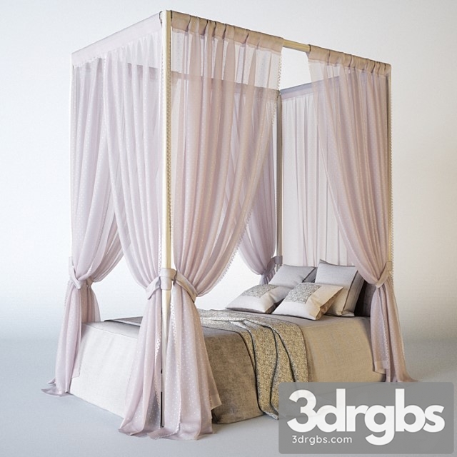 Bed With Canopy 27 3dsmax Download - thumbnail 1