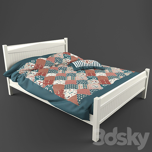 Bed with coverlet – peychvork 3DSMax File - thumbnail 2