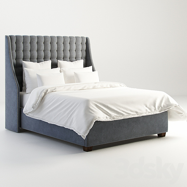 Bed with HIGHLAND HOUSE Envy Headboard 3DSMax File - thumbnail 1